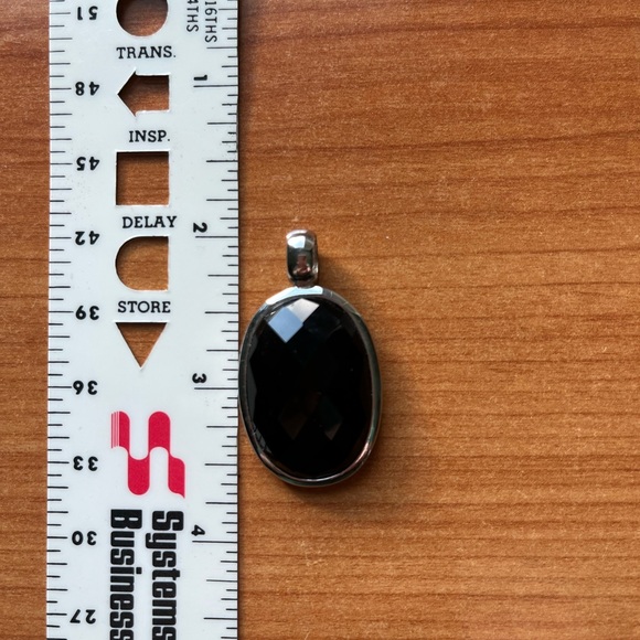 Onyx and silver pendant - Picture 7 of 8